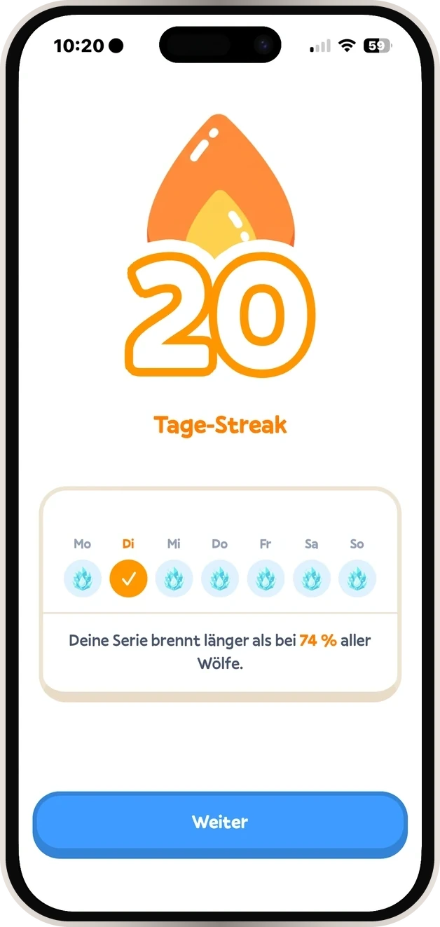 ARC: 20-Tage-Streak mit Wochenübersicht